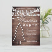 Rustiek hout corporate kerstfeest kaart (Staand voorkant)