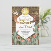 Rustiek Hout Country Boots Cactus Couples Douche Kaart (Staand voorkant)