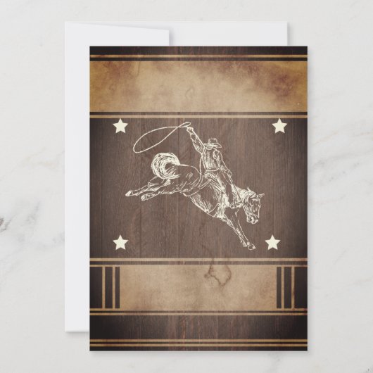 Rustiek hout cowboy thema 30e verjaardag kaart (Achterkant)