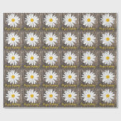 Rustiek hout, Daisy Happy Birthday! Cadeaupapier (Vlak)