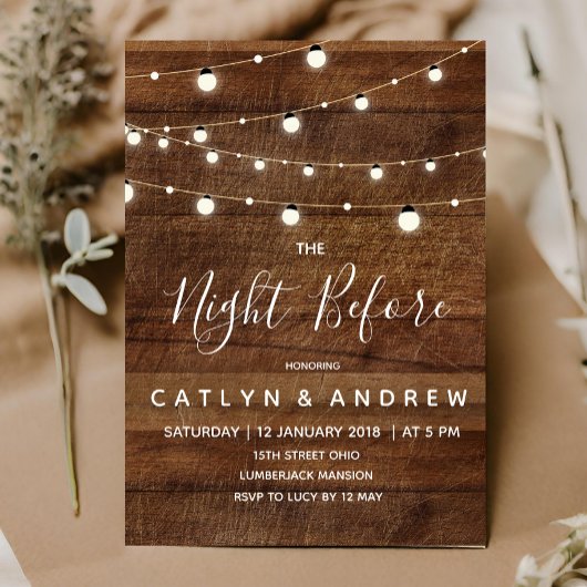 Rustiek hout de avond voor de uitnodiging