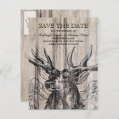 rustiek hout | Deer Save the Date Briefkaart (Voorkant / Achterkant)