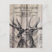 rustiek hout | Deer Save the Date Briefkaart (Voorkant)