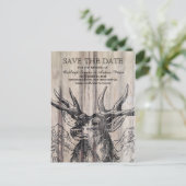 rustiek hout | Deer Save the Date Briefkaart (Staand voorkant)