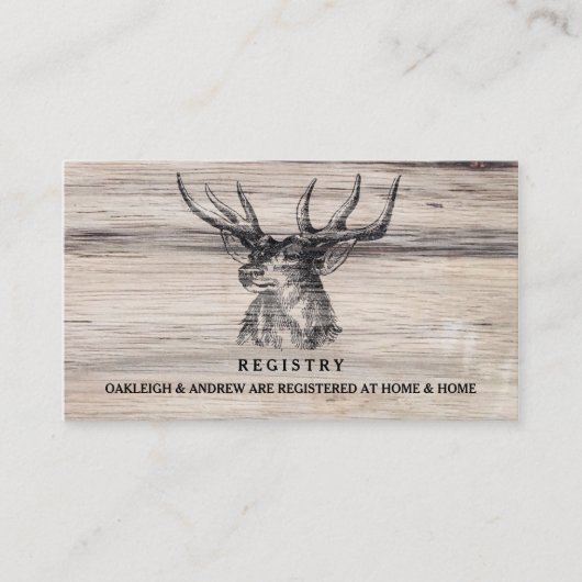 rustiek hout | Deer Wedding Registry Kaart (Voorkant)