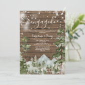 Rustiek hout dennenboom bos verlovingsfeest kaart (Staand voorkant)