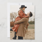 Rustiek Hout Dusty Terracotta Roos Trouwfoto Save The Date (Achterkant)