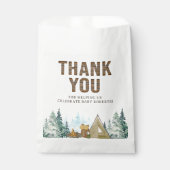 Rustiek hout een beetje camper Baby shower Bedankzakje (Voorkant)