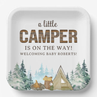 Rustiek hout een beetje camper Baby shower Papieren Bordje