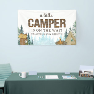 Rustiek hout een beetje camper Baby shower Spandoek