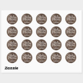 Rustiek Hout Eenvoudig Elegant Kerstgezin Ronde Sticker (Vel)