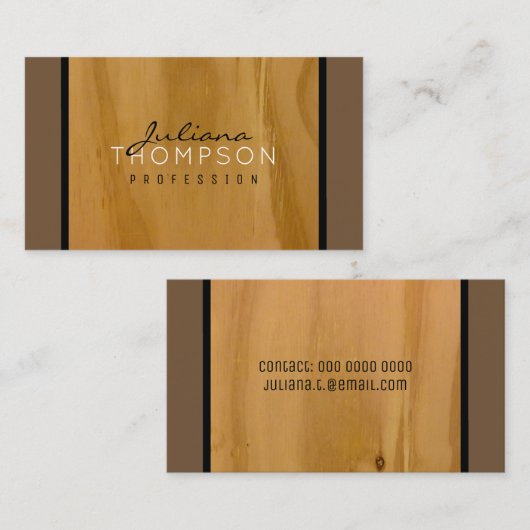 rustiek hout elegant visitekaartje (Voorkant / Achterkant)