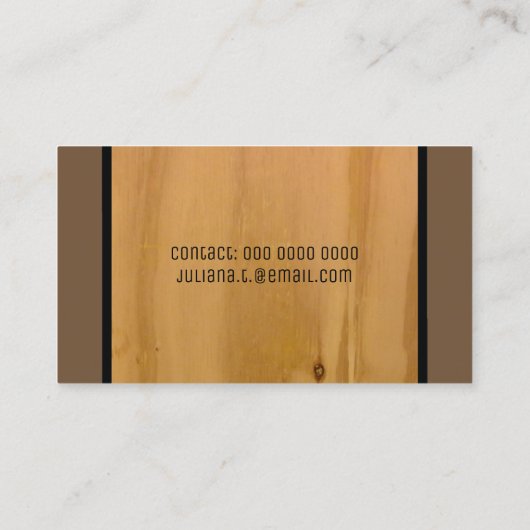 rustiek hout elegant visitekaartje (Achterkant)
