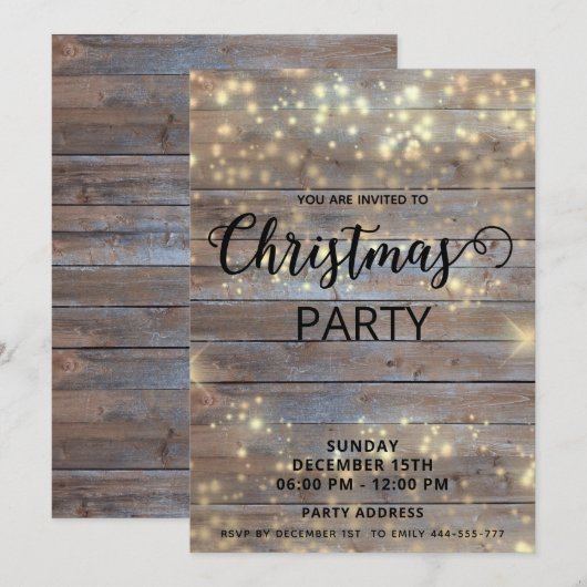 Rustiek hout elegante corporate Vakantie feest Kaart (Voorkant / Achterkant)