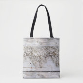 Rustiek hout en Antiek kant Tote Bag (Voorkant)