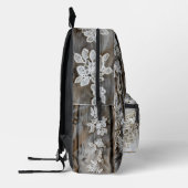 Rustiek hout en antieke kant bedrukte rugzak (Links)