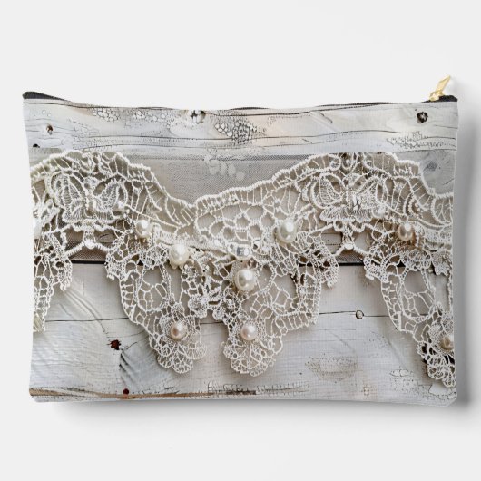 Rustiek hout en antieke kant etui (Achterkant)