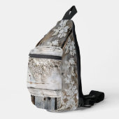 Rustiek hout en antieke kant sling bag (Rechterhoek)
