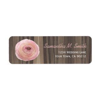 Rustiek Hout en Bi-color Ranunculus Bloem Etiket