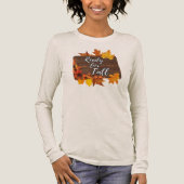 Rustiek Hout en Bladeren Herfst Lange Mouw Shirt (Voorkant)
