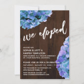 Rustiek hout en blauwe Hortensia We zijn weggelope Kaart (Voorkant)