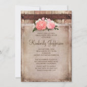 Rustiek Hout en Burlap Bloemen Foto Afstuderen Kaart (Achterkant)