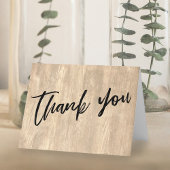 Rustiek Hout en Casual Handschrift Bruiloft Bedankkaart