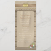 Rustiek hout en cowboy riem huwelijksprogramma programmakaart (Voorkant)