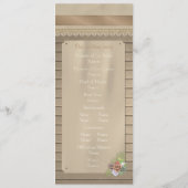 Rustiek hout en cowboy riem huwelijksprogramma programmakaart (Achterkant)