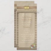 Rustiek hout en cowboy riem huwelijksprogramma programmakaart (Voorkant / Achterkant)