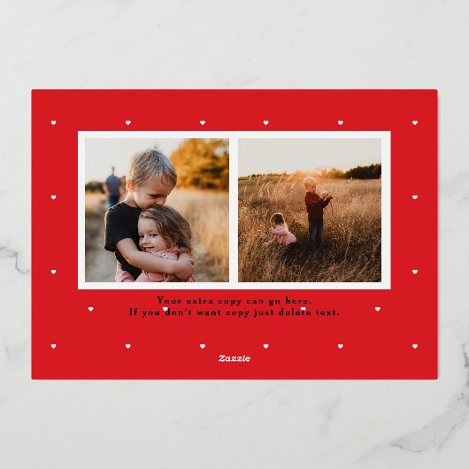 Rustiek hout en Evergreens Kerstmis Foto Folie Feestdagenkaart (Achterkant)