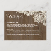 Rustiek Hout en Kant Details Kaarten (Voorkant)