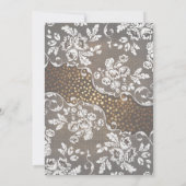 Rustiek Hout en Kant Goud Confetti Elegante bruilo Kaart (Achterkant)