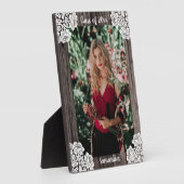 Rustiek hout en kant klasse jaar foto fotoplaat (Zijkant)