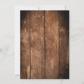 Rustiek hout en kant land bruiloft kaart (Achterkant)