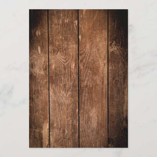 Rustiek hout en kant land bruiloft menu (Achterkant)