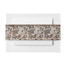 Rustiek hout en kant land bruiloft uitnodigingen wikkel