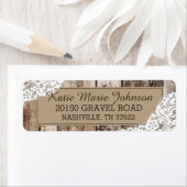 Rustiek Hout en Kant Land Western Bruiloft Label (Insitu)