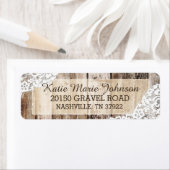 Rustiek Hout en Kant Land Western Bruiloft Label (Insitu)