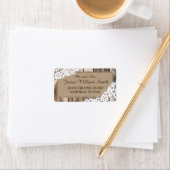 Rustiek Hout en Kant Land Western Bruiloft Label (Insitu)