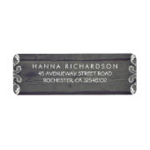 Rustiek hout en kant rand bruiloft etiket (Voorkant)