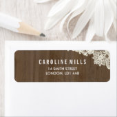 Rustiek hout en kant retour adreslabels etiket (Insitu)