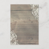 Rustiek Hout en Kant Trouwinformatie Details Informatiekaartje (Achterkant)