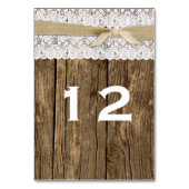 Rustiek Hout en Kant Trouwtafel Nummer Kaart (Achterkant)