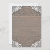 Rustiek hout en kant | Wedding Gown Vrijgezellenfe Kaart (Achterkant)