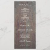 Rustiek Hout en Lantaarn Wedding Programma's (Achterkant)