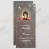 Rustiek Hout en Lantaarn Wedding Programma's (Voorkant / Achterkant)