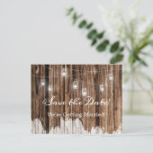 Rustiek hout en lantaarns aankondigingskaart (Staand voorkant)