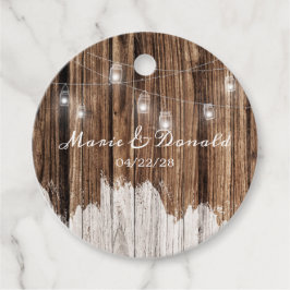 Rustiek hout en lantaarns bedankjes labels