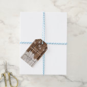 Rustiek hout en lantaarns cadeaulabel (Met Touw)